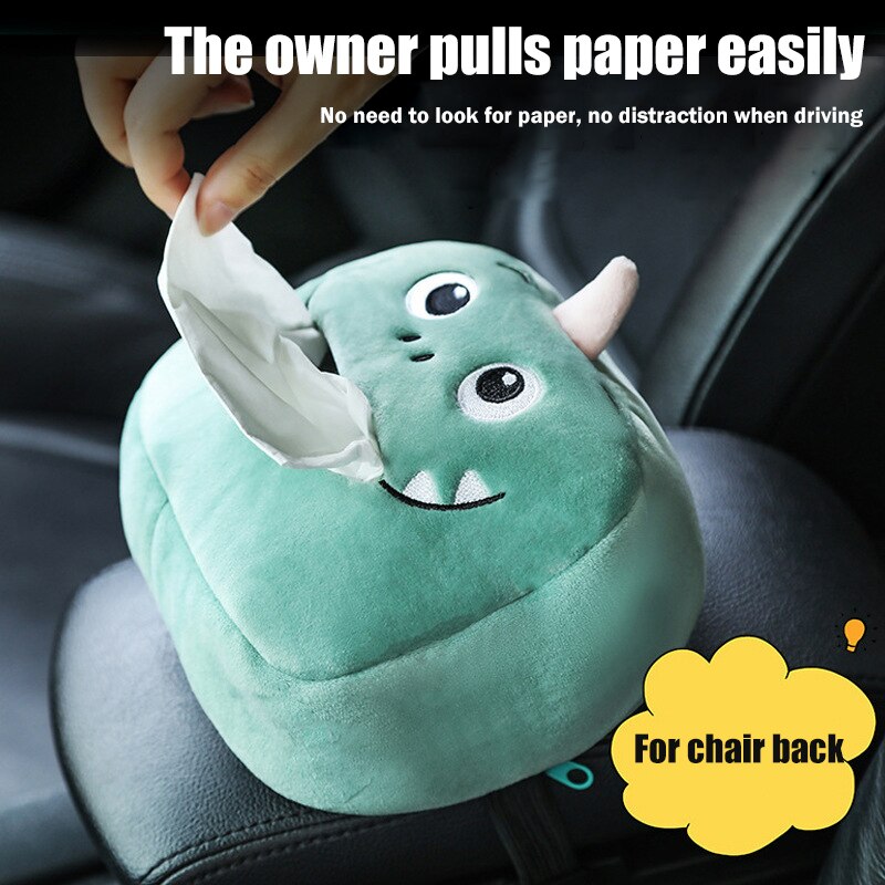 1 Pcs Grappige Auto Tissue Box Auto Creatieve Cartoon Tissue Doos Auto Terug Zonneklep Tissue Houder Terug Rij Draagbare tissue Doos