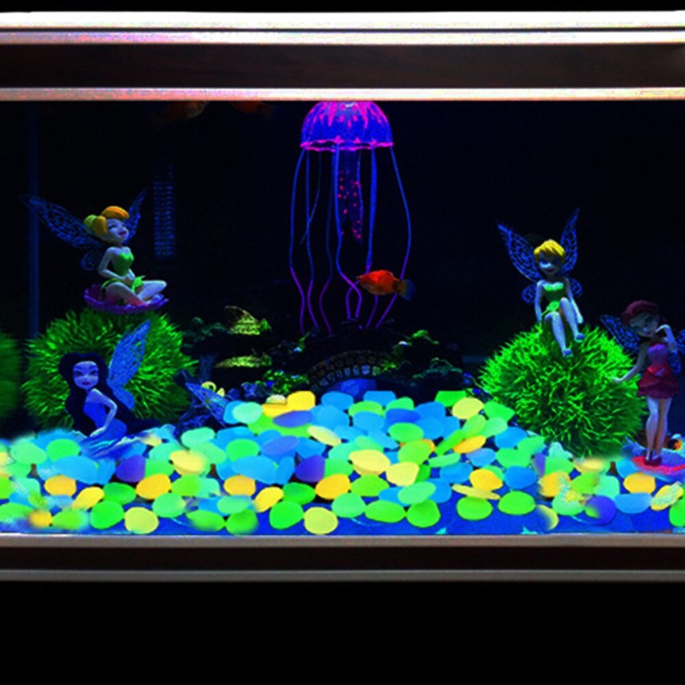 Glowing fish Fluorescent Stone Turtle Fish TankCylinder Stone 50 Pieces Luminous Stone Aquarium Decorative Landscaping