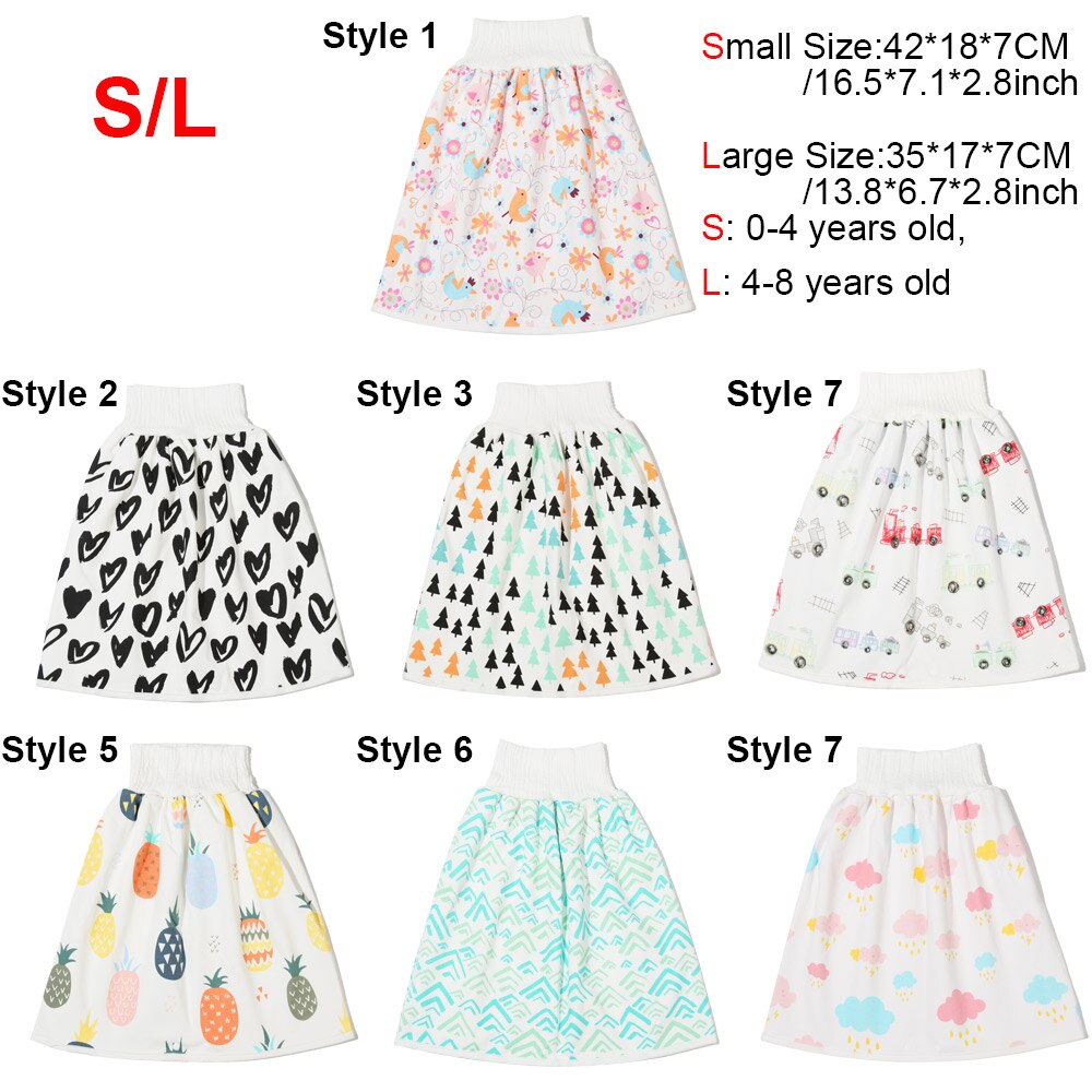 Couche-culotte pour enfants jupe coton bébé Urine Pad -né formation Nappy Anti-mouillage toilette formation pantalon imperméable réutilisable bébé