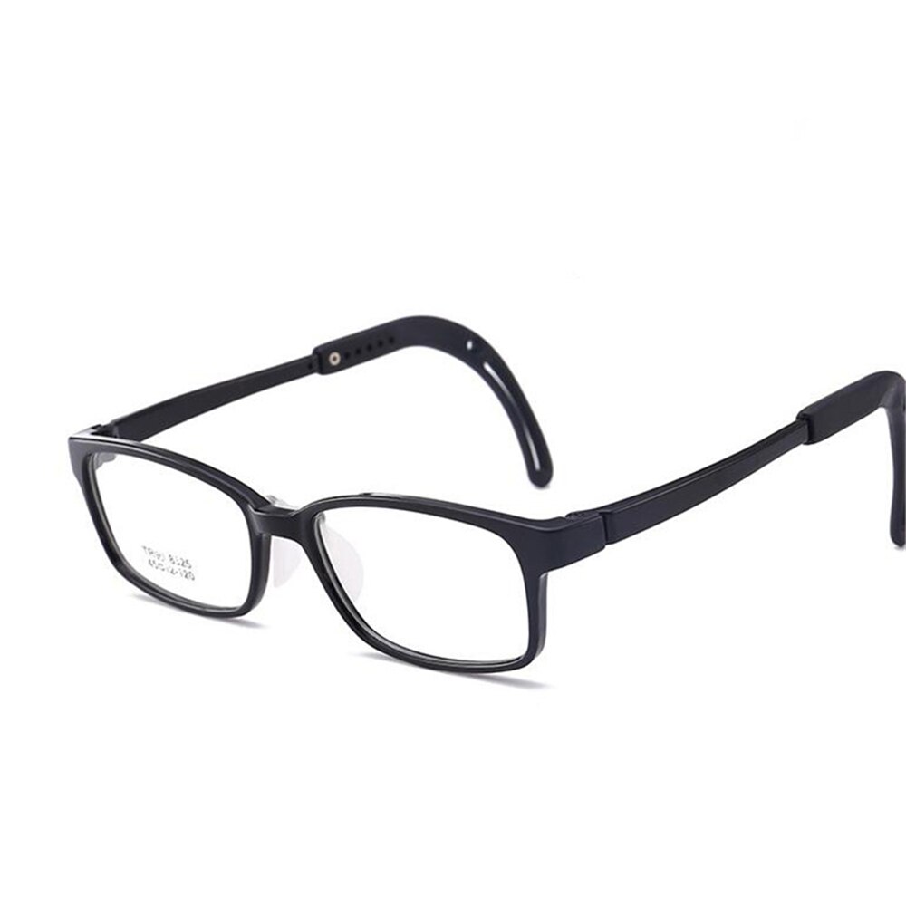 Tr90 dreng pige briller ramme børn sikrere silikone studerende anti-shedding firkantede recept briller til barn: Sort