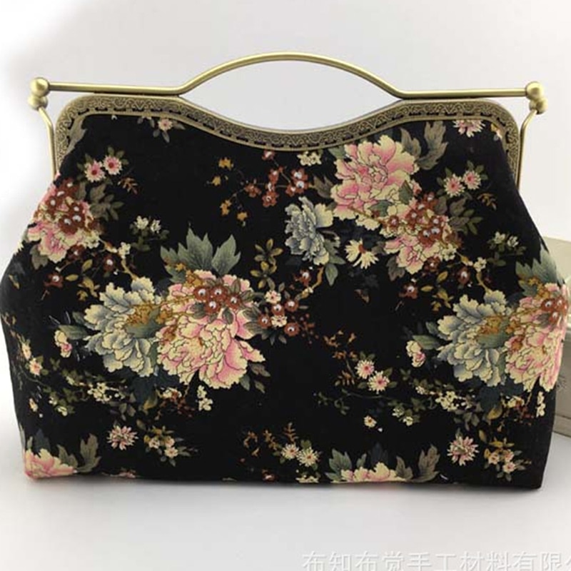 Lèvres forme sac à main cadre poignée grand baiser fermoir pièce de monnaie gaufrage bricolage Quilting fait main sac/bronze argent or noir