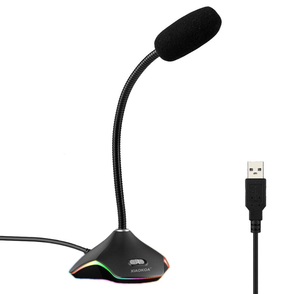3.5Mm/Usb Rgb Licht 360 ° Verstelbare Desktop Condensator Microfoon Opname Microfoon Voor Pc Laptop Pro Gaming Live desktop Microfoons: USB RGB
