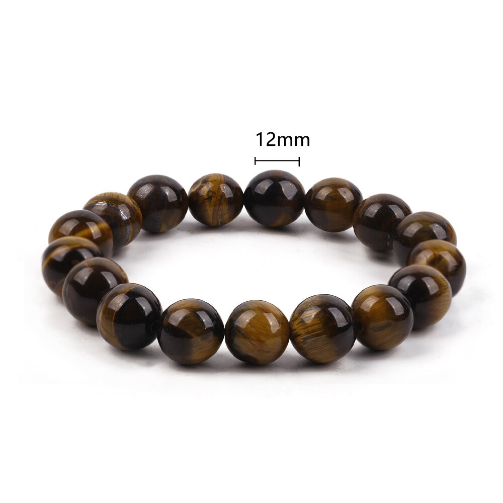 6/8/10/12Mm Natuurlijke Tiger Eye Crysta Kralen Stone Armbanden Voor Mannen Vrouwen Natuurlijke Kraal armband Boeddha Ketting Armbanden Unisex: 12mm Yellow