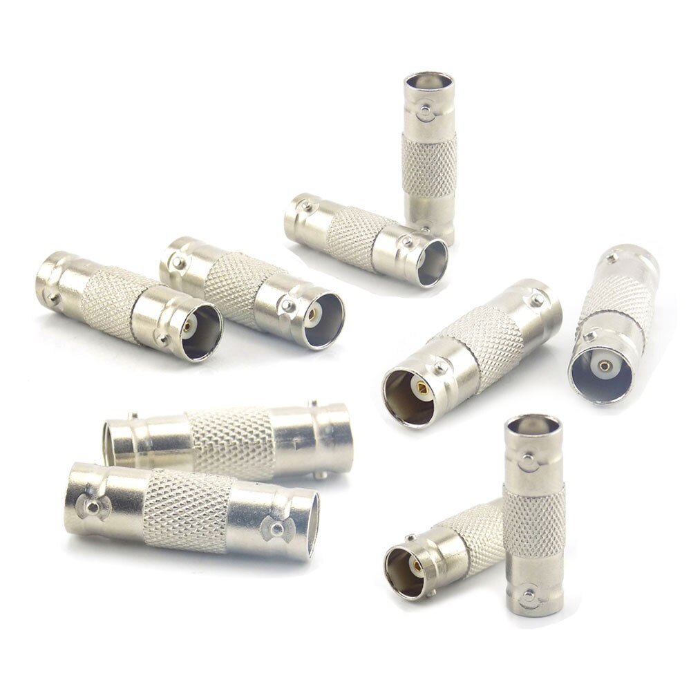 10pcs BNC Female Connector to BNC Female Inline Coupler Coax BNC Connector Extender for CCTV IP Camera AHD Security Video 10%