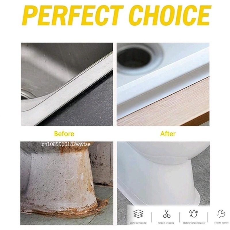 Tiras de cinta de sellado para baño y ducha, autoadhesivas de PVC, pegatina de pared impermeable para baño, cocina, tira de calafateo a prueba de moho para fregadero