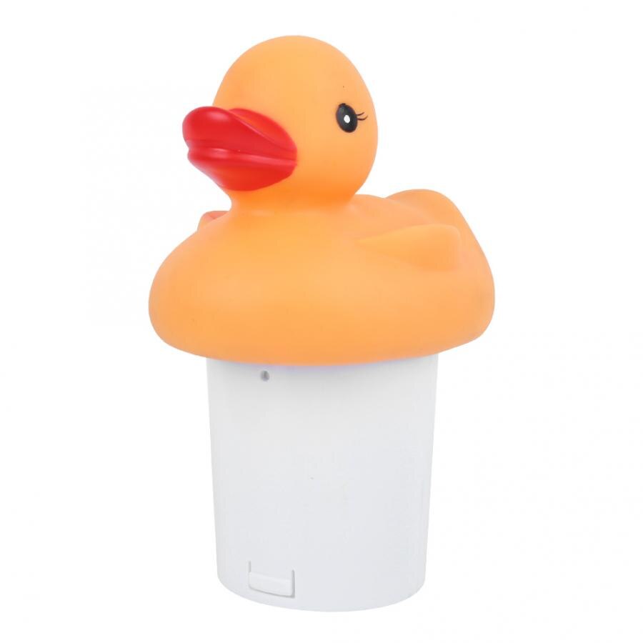 Dispensador químico con forma de pato para piscina, dispensador de cloro flotante para tableta 3in