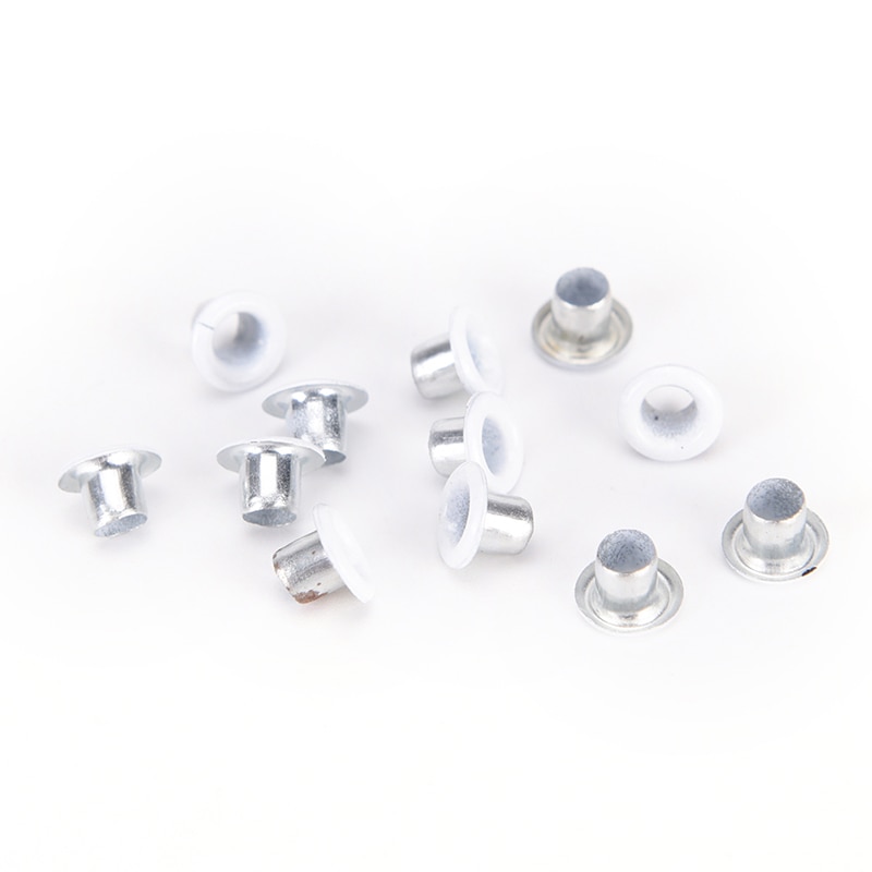 100 pièces Trou 3mmMetal Oeillets pour Maroquinerie bricolage Scrapbooking Chaussures Ceinture Casquette Sac Étiquettes Vêtements rivets Accessoires