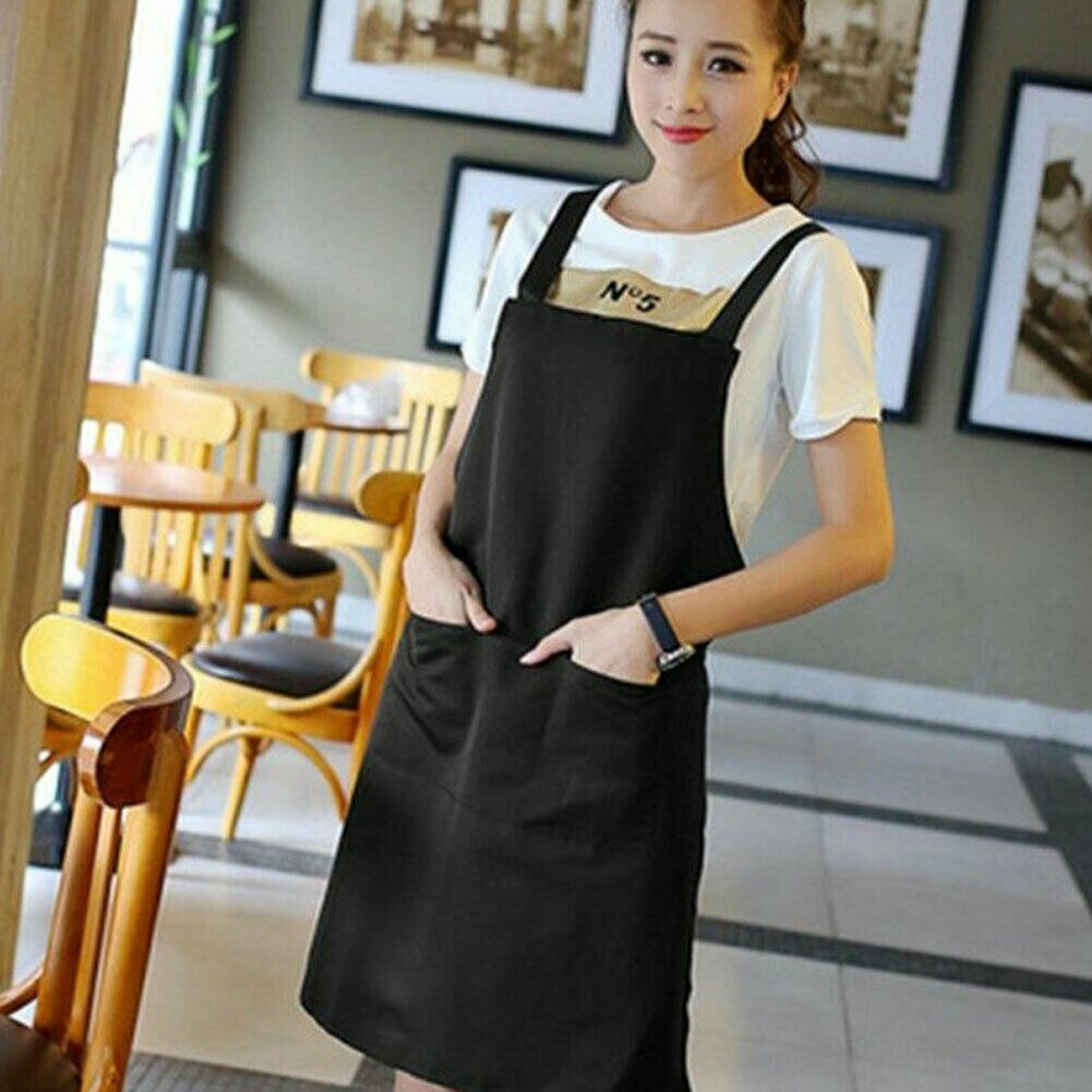 Unisex Apron Kitchen Work Garden Doble Sided two Pocket Cover Smock Pinafore Apron: Style 1