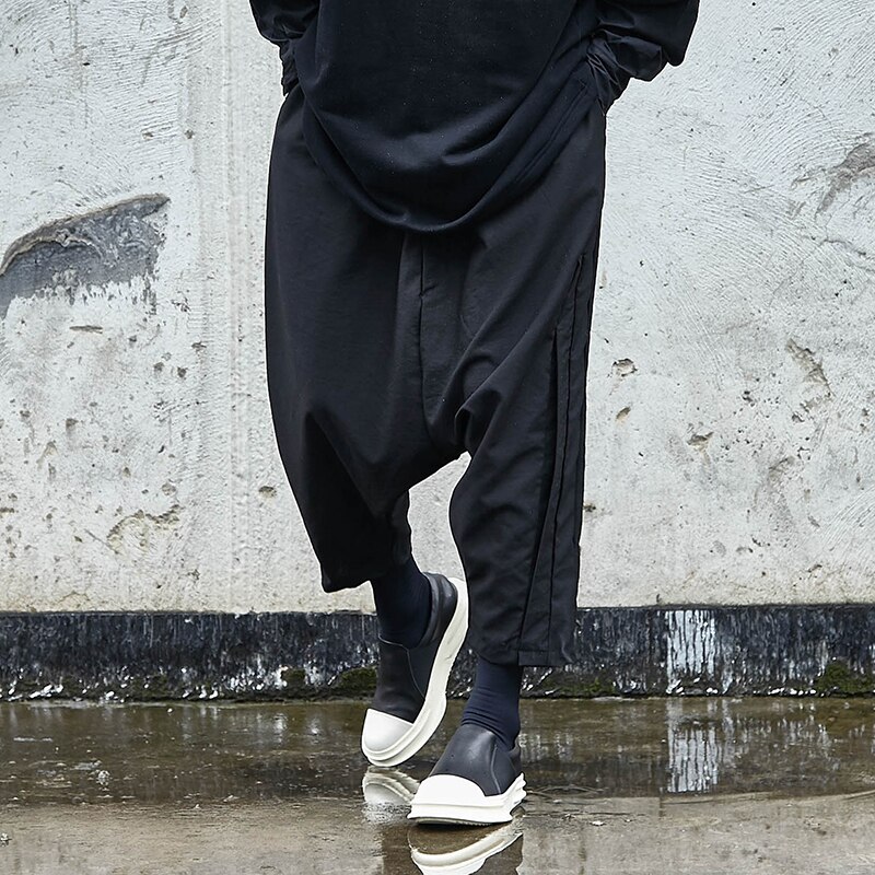 MR-DONOO Style japonais gothique noir foncé croix pantalon homme élastique pantalon ample Oversize Punk Hip Hop Harem pantalon CA303-X038