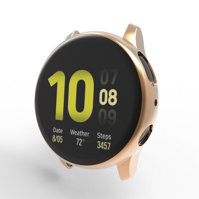 Coque pour Samsung galaxy watch active 2 40mm 44mm plein écran silicone pare-chocs protection d'écran en TPU couverture pour galaxie active 2: rose gold / active 2 40mm