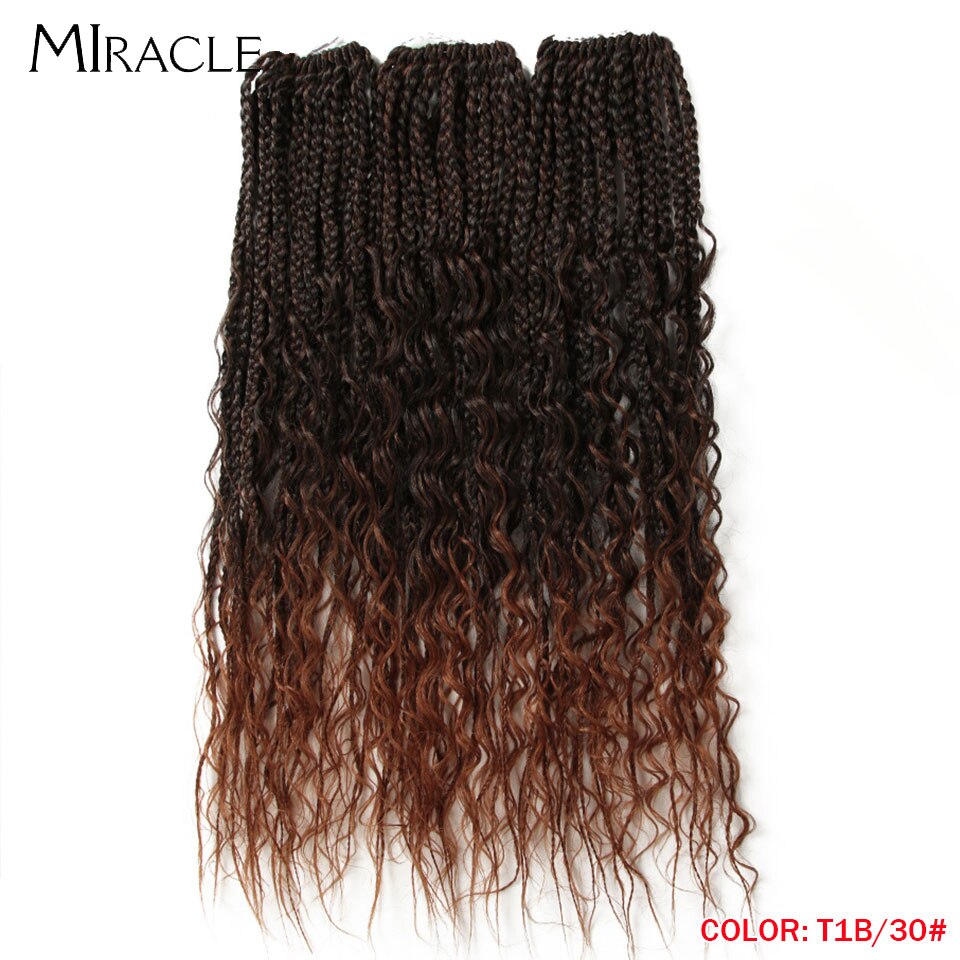 Synthetic Hair Box Braids Crochet Hairstyle Long Braids Curly Crotchet Hair Extensions Ombre Brown Twist Hair Braid Miracle Hair