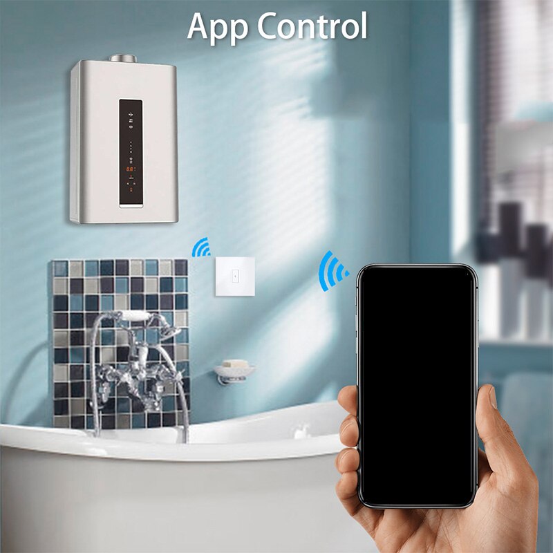 AD-EU WiFi Boiler Water Heater Switch 4400W WIFI Smart Water Heater For Google Home Alexa Echo-white