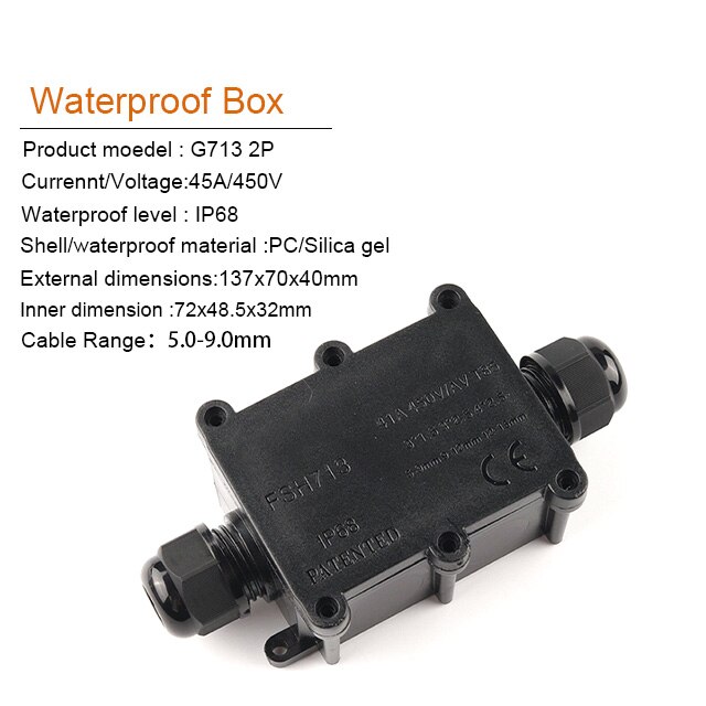2/3/4/5/6 Way IP68 Outdoor Waterproof Cable Connector Junction Box With Terminal for Electrical Wiring Accessori: G713-2P