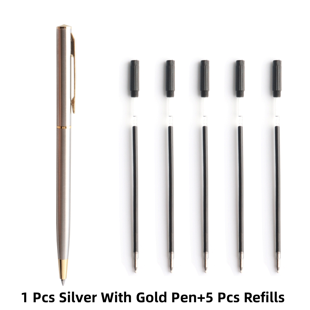 Metall Gel Stift Edelstahl Material Drehen Gel Stifte Tinte Farben Schwarz Blau Schreiben Punkt 0,5mm Für Schule Büro schreibwaren