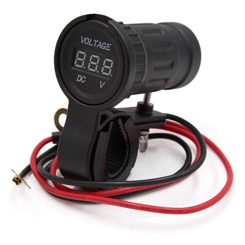 Universal Motorcycle Tachometer Guage Voltmeter Gauge(Black)