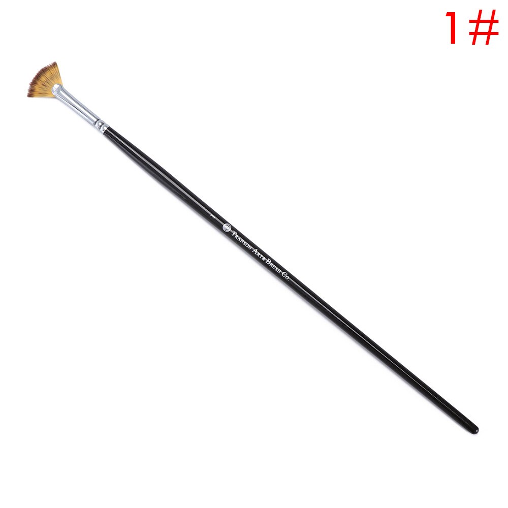 1 Pcs Nylon Hair Fan Pen Brush Wooden Handle Acrylic Water Oil Painting Brush Different Size Drawing Crafts: 1