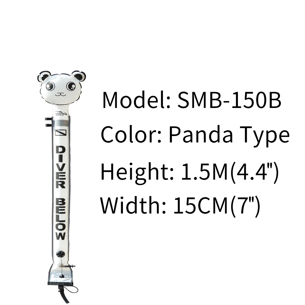 1.2 M/1.5 M/1.8 M Professionele Duiken Opblaasbare Veiligheid Worst Signaal Buis Oppervlak Boei (Smb) diver Hieronder: Panda Type 1.5M