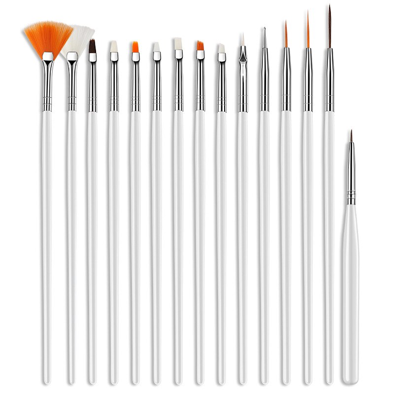 Juego de pinceles de maquillaje para uñas, juego de 15 unidades de pinceles de diamante para uñas, pluma de inmersión, Pluma de terapia de luz, conjunto de herramientas para manicura y belleza