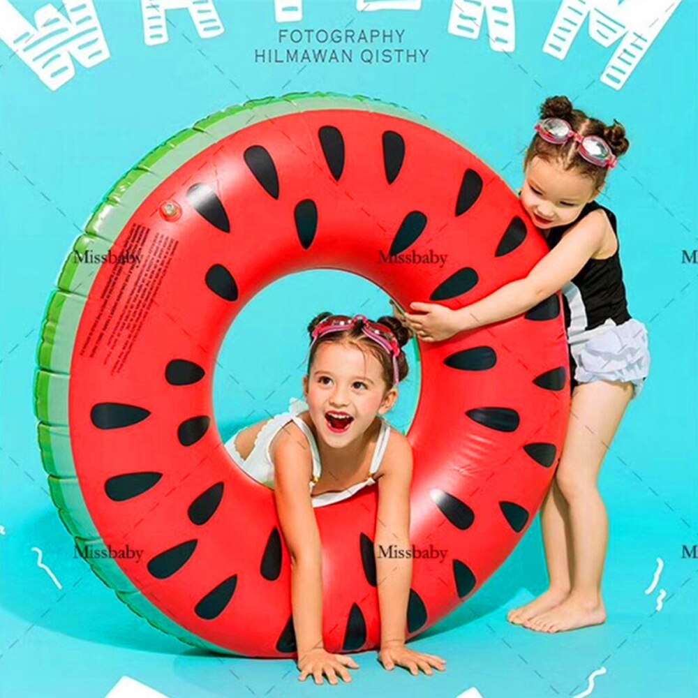 Inflatable Red Watermelon Pool Floating Swimming Ring Swimming Buoy Round Sequin Swim Swimming Ring Swimming Pool To