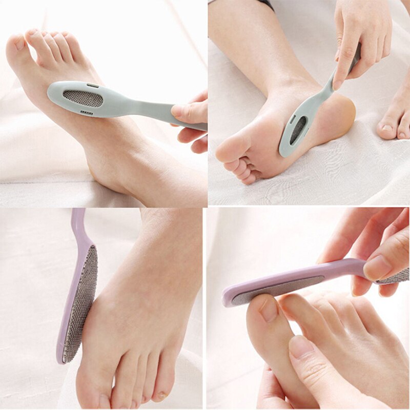 Raspa de pie de doble punta, raspa de pedicura, herramientas de cuidado de los pies, lima de uñas, exfoliante, frotar, tabla, eliminador de callos de piel muerta