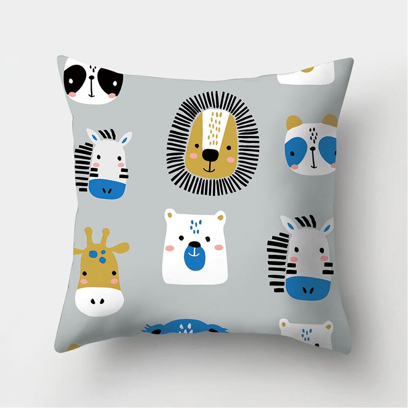 Dinosaurie alpacka panda räv dekorativa kuddar örngott polyester kuddfodral kudde soffa dekoration kuddfodral 40946: 2bz-40946-004