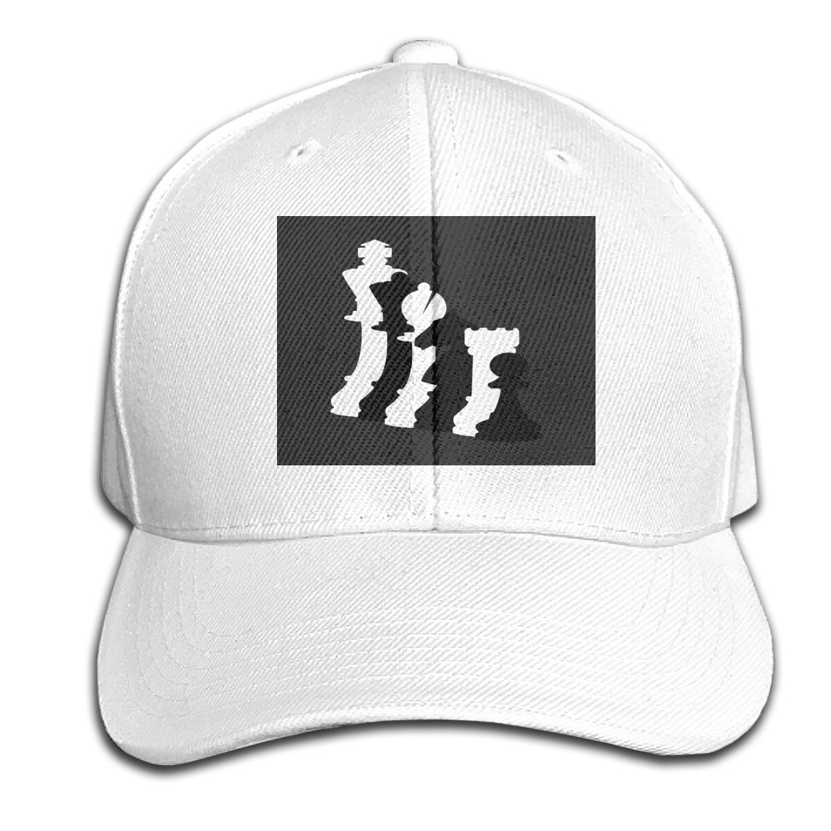 Schaakspel-Schaken Slim Fit Ontwerpen Homme Print Party Interessante Effen Kleur Goedkope Top Cap Hoed: White