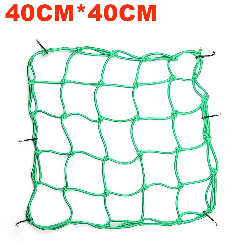 Casco del motociclo Serbatoio Del Carburante Netto Moto Attrezzature Bungee Cargo Maglia 40X40 cm Rete portaoggetti per moto 6 Ganci Tenere Deposito Mesh Portatile: Green