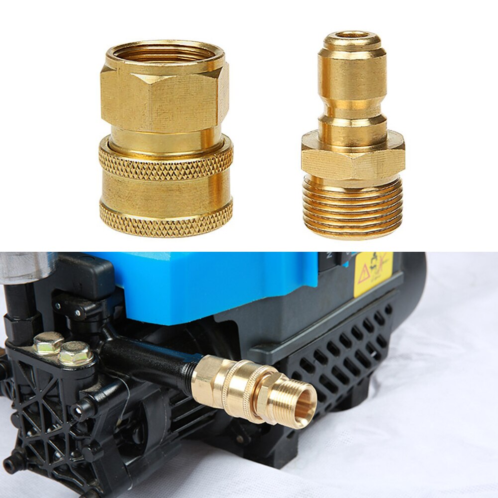 2 Stuks Slang Reinigingsmachine Accessoires Tool Snelkoppeling Set Montage Water Installeren Koppeling Adapter Hoge Druk Koper