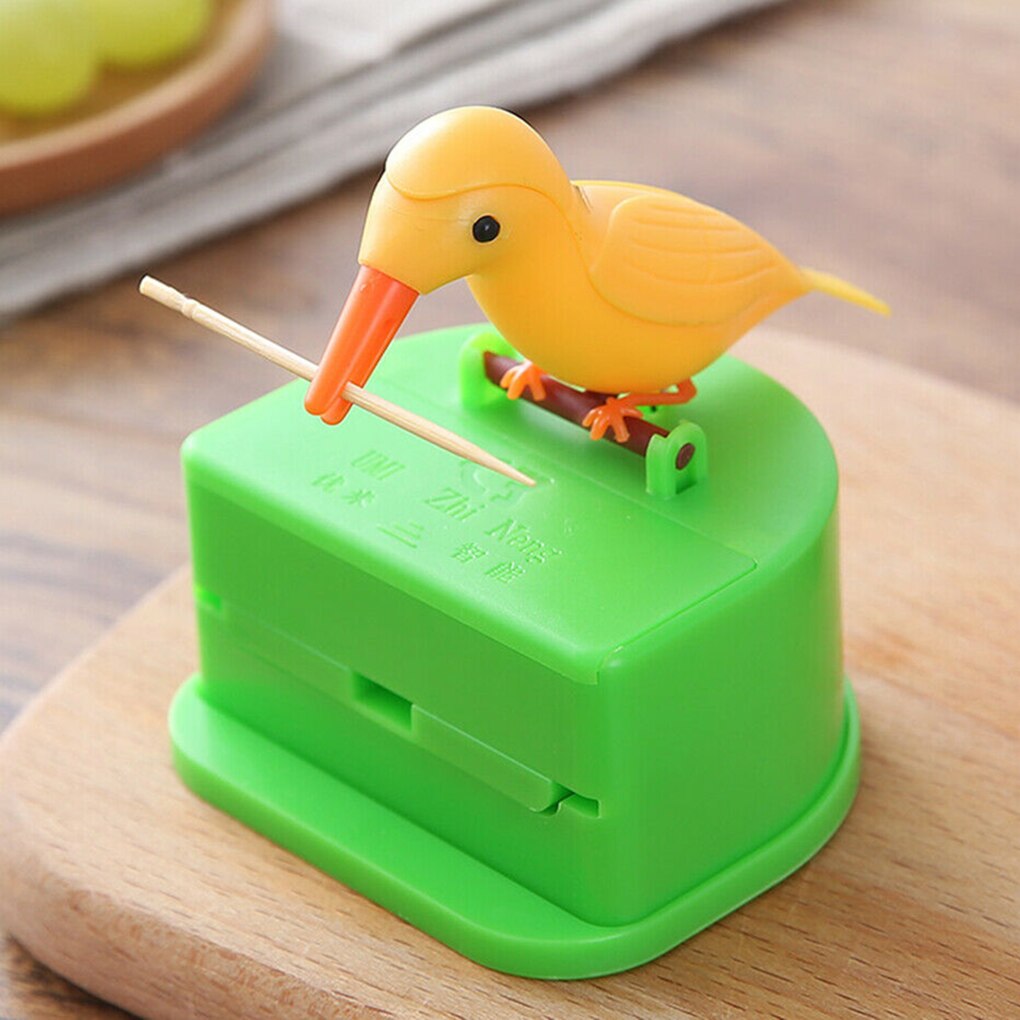 Toothpick Box Toothpick Storage Case Full-Automatic Dispenser Bird Shape ABS Holder Small Bird Bamboo Stick Box