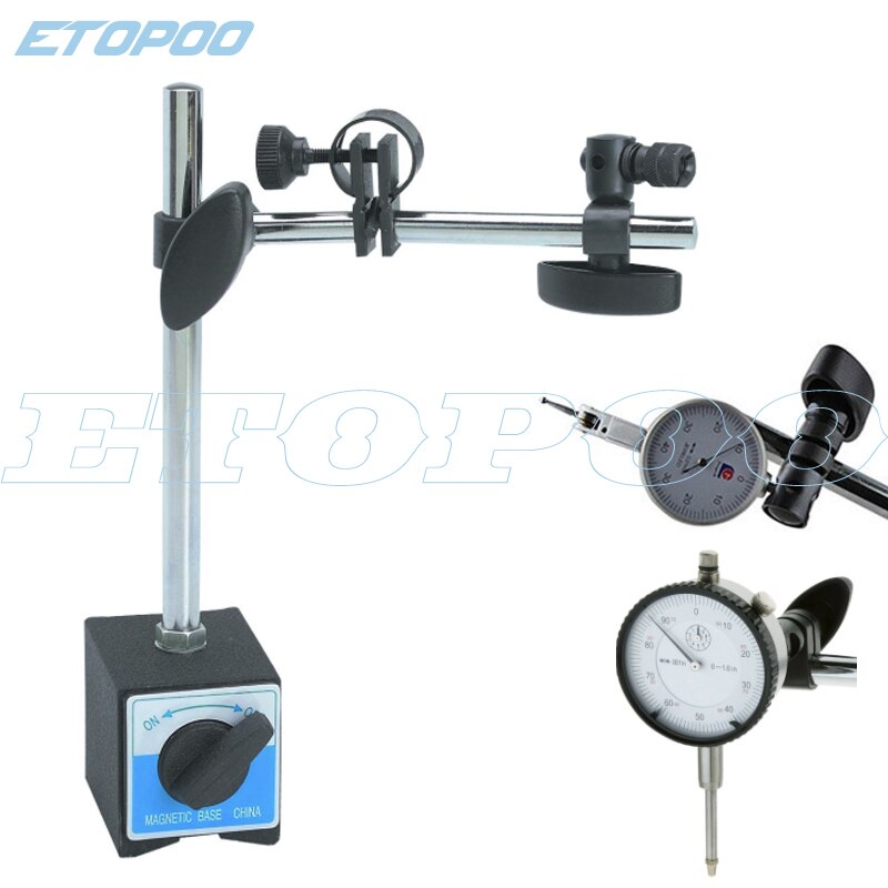Magnetic Base Holder With Double Adjustable Pole For Dial Indicator Test Gauge Flexible Magnetic Stand Holder with fine adjus