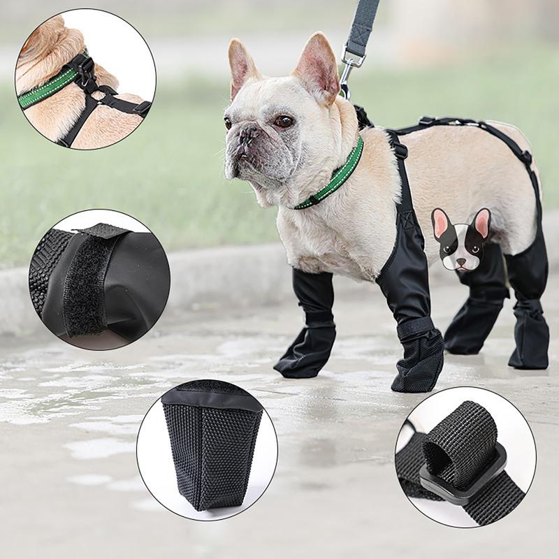 Scarpe per cani Stivali per cani regolabili impermeabili Scarpe traspiranti per animali domestici Scarpe morbide per bulldog francese Accessori per protezione esterna Fornitura per animali domestici