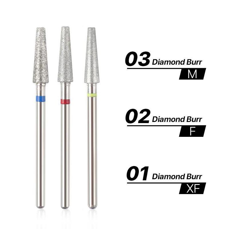 1/2/3/4 Uds. Broca de diamante para uñas, fresas eléctricas rotativas para pedicura, limas para manicura, rebabas para cutículas, herramientas para uñas, accesorios: Amarillo claro