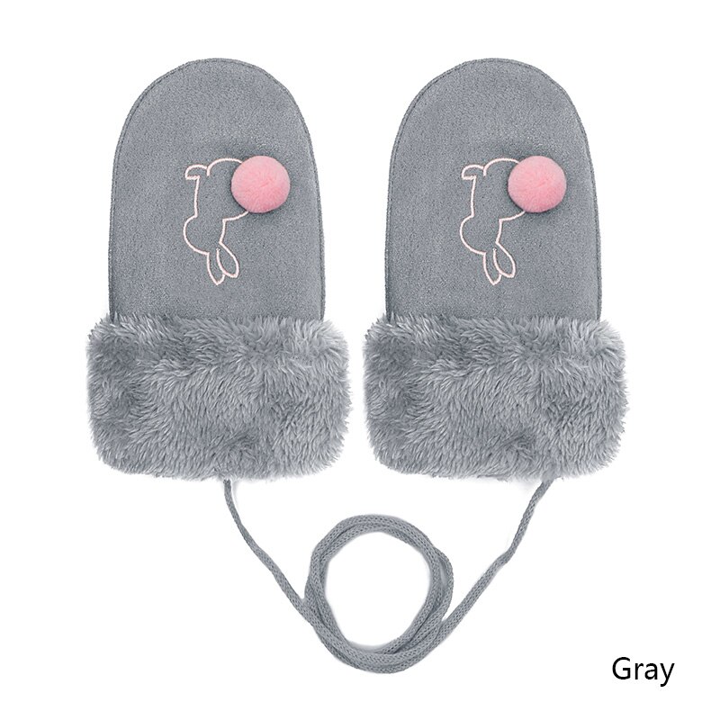 MOLIXINYU-gants chauds d'hiver pour bébés, en coton, pour garçons et filles, pour avoir le doigt complet, à la: Gray