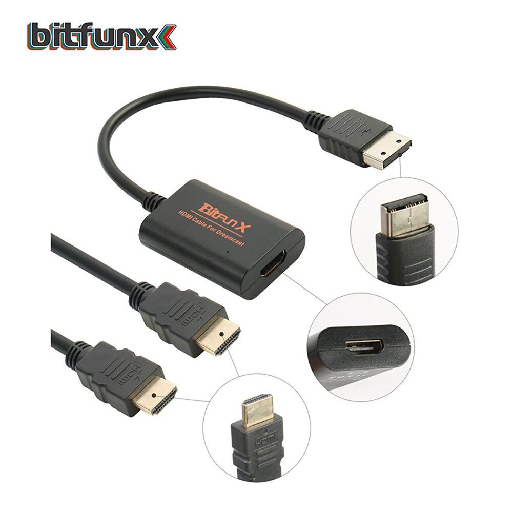 HDMI Adapter For Sega Dreamcast Consoles Dreamcast HDMI/HD-Link Cable Hd Converter Cable For Sega Dreamcast Game Machine