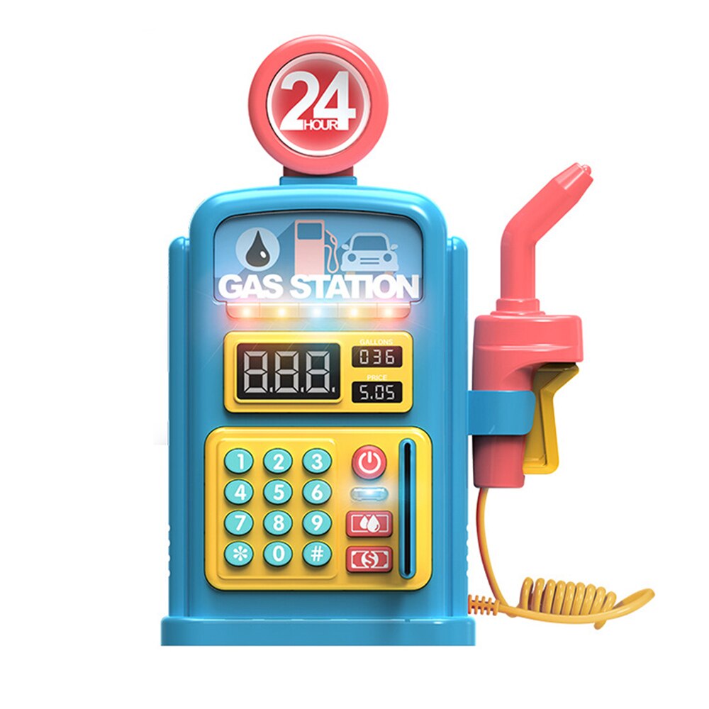1 sæt tankstation legetøjsbørns simulering taler tankstation scene model legetøj med lyd lys børns jul