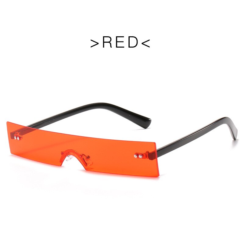 Gafas de sol cuadradas de Metal para mujer, lentes de sol cuadradas de aleación de Metal con montura pequeña, transparentes, de doble puente, Estilo Vintage, en rojo y amarillo: 02