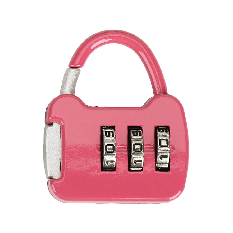 Portable 3 Digit Code Combination Password Lock Mini Suitcase Luggage Case Lock Backpack Padlock for Travel: pink
