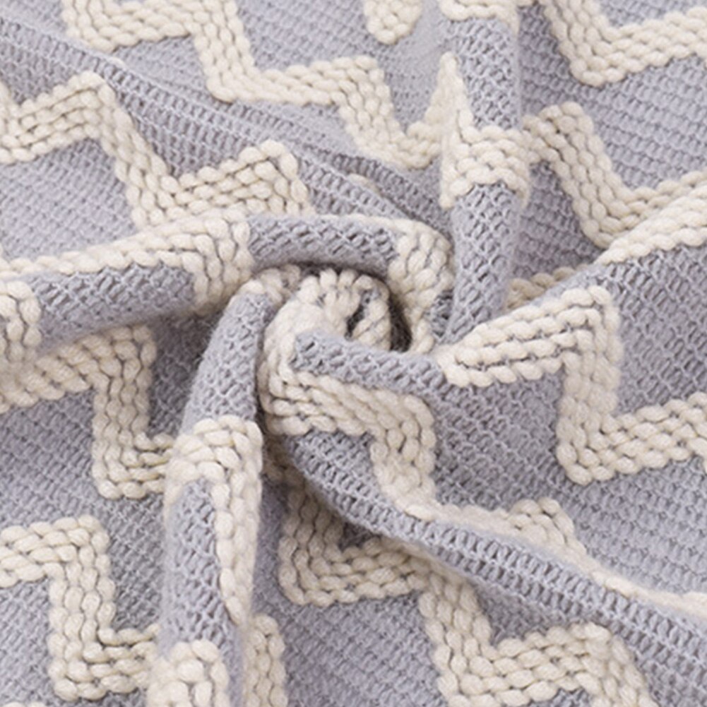 Machinewasbare rechthoek van acrylvezel, warm met kwastjes, zachte gebreide deken voor op de bank, bankhoes, beddengoed voor thuiskantoor