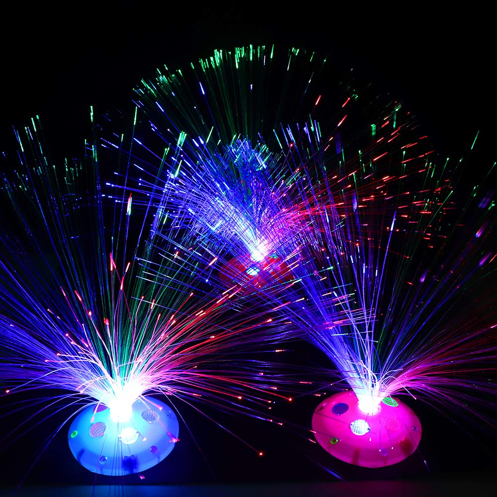 Multi-farve skiftende led optisk fiber lys lampe til stue nat dekoration børn børn bryllup legetøj