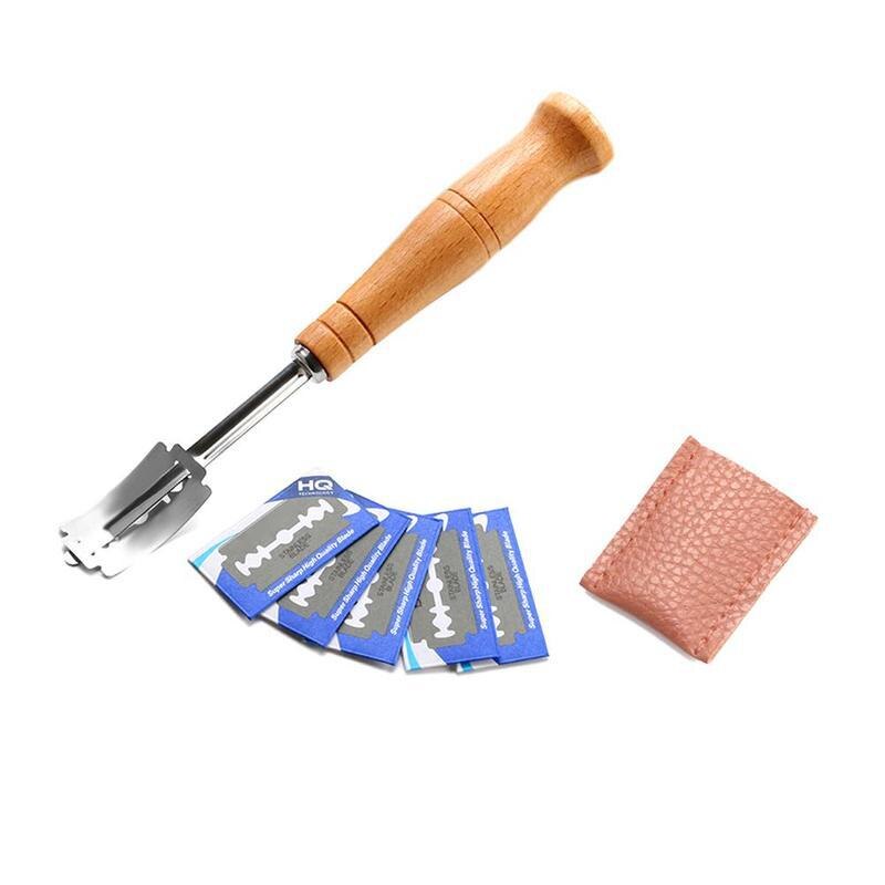 Träbröd halta verktyg bageri skrapa brödkniv/skärare deg bröd halta med blad och lock: Default Title
