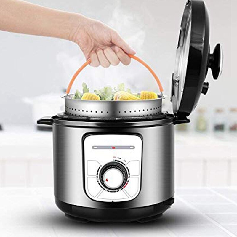 Stainless Steel Steamer Basket Pressure Cooker with Silicone Covered Handle Sturdy Steamer Basket