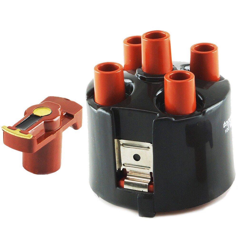 Satt inn tenningsfordeler 10.2mm 1000 ohm fordelerlokk + r rotor