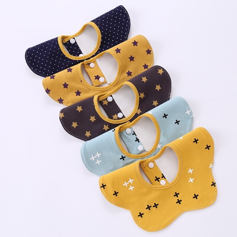 Cotton Baby Boys And Girls Feeding Burp Cloths 360 degrees Rotating Baby Bibs Towel Cute Bandanas Scarf Children Cravat Stuff