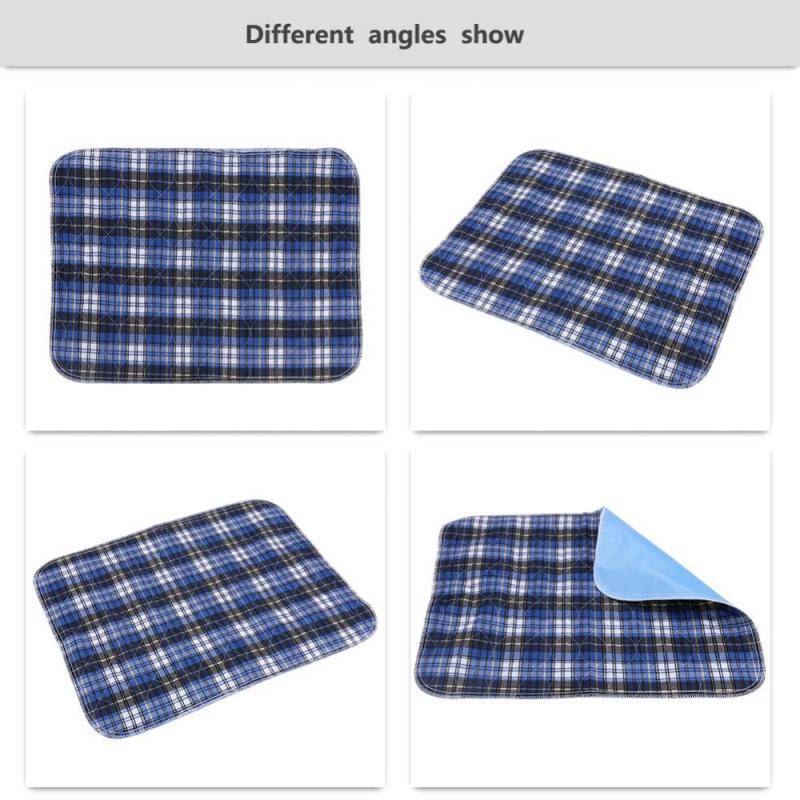 3pcs Adult Diaper Reusable Washable Pad An Absorbent Pad For Adults Incontinence Pad Blue Lattice 45* 60cm