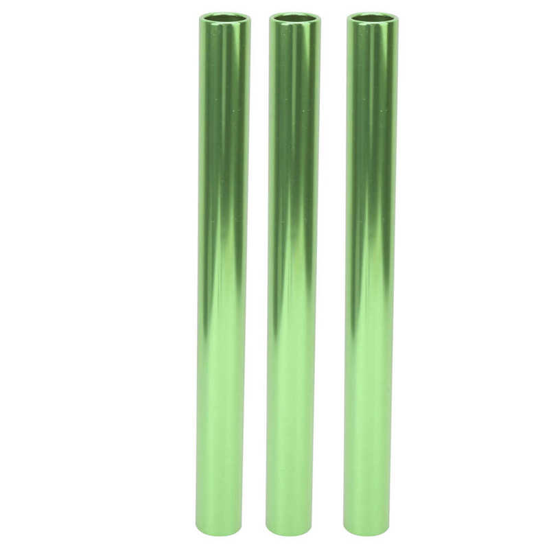 3 pièces D'athlétisme Bâton En Alliage D'aluminium Galvanoplastie Baguettes de Relais D'athlétisme Fournitures: green
