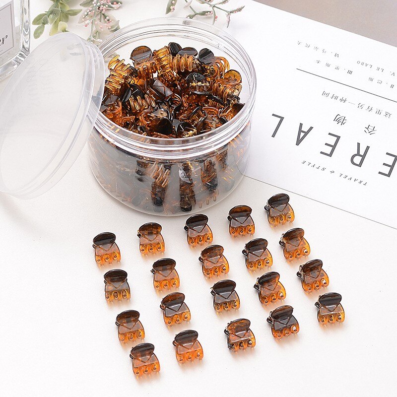 12 Stuks Kleine Plastic Hair Clips Claws Mini Klemmen Mode Meisjes Krab Haar Klauw Haaraccessoires Snelle levering: 12PCS Brown