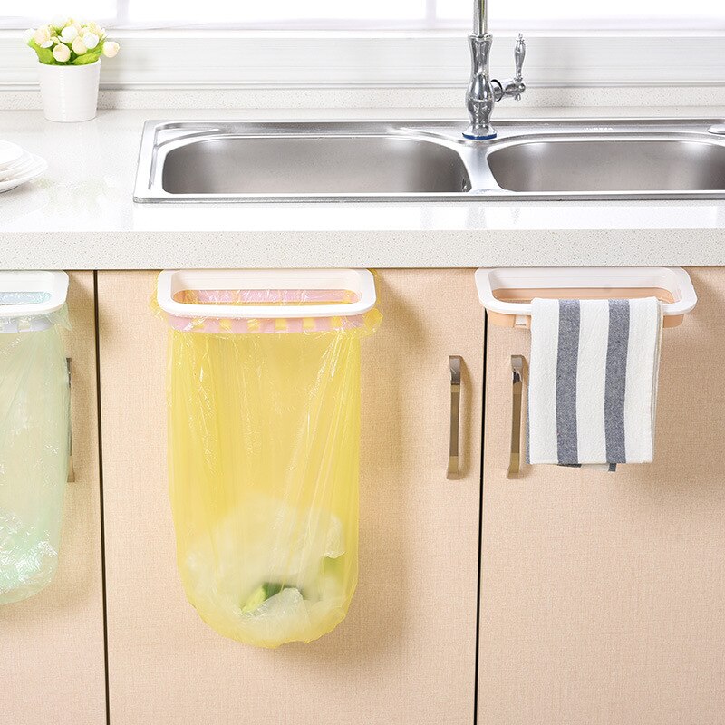 Nowe akcesoria kuchenne towary B 1Pc gadżety kuchenne drzwi robić szafki worek na śmieci półka narzędzia kuchenne półka wisząca przechowywanie śmieci Rac