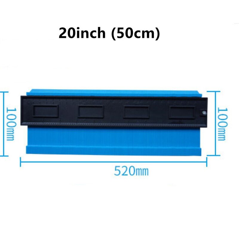 20" Width Plastic Profile Copy Gauge Contour Measuring Tool Gauge Duplicator Standard Wood Marking Tool Gauge: Blue