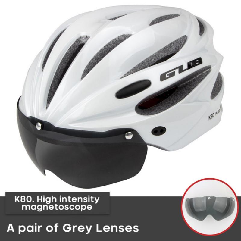 Casco de ciclismo magnético GUB K80 PLUS, Goggles17, agujeros moldeados integralmente, 58-62cm, Casco de bicicleta de carretera aerodinámico para MTB,: 06