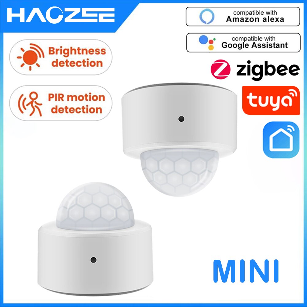 Tuya 2 in 1 Zigbee Mini Pir-bewegungsmelder + Helle Lux Licht passiv Infrarot Sicherheit Einbrecher Alarm Sensor